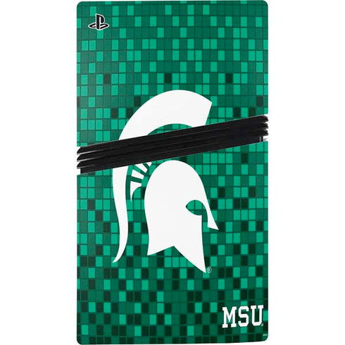 Michigan State University Spartans Digital Pixels PS5 Pro Disk Bundle  Skin